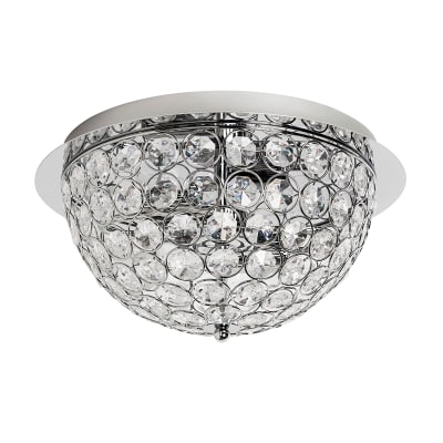 Plafonnier chrome verre e27 2x60w