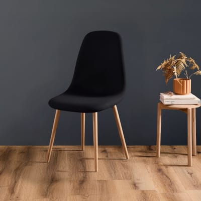 Housse de chaise scandinave extensible coloris noir