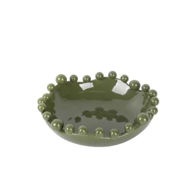 Plat céramique vert 26.8x26.2x8.5cm