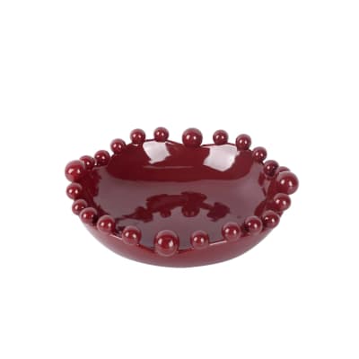 Plat céramique bordeaux 26.8x26.2x8.5cm