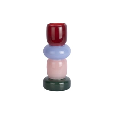Vase verre multicolor 13.5x13.5x32cm