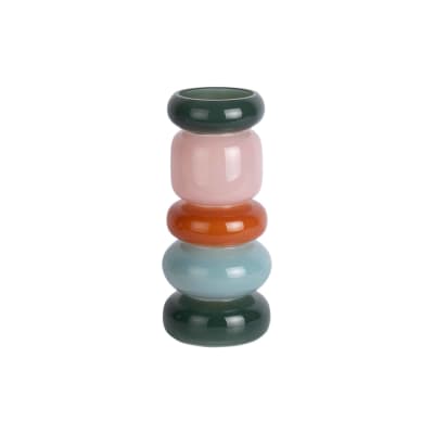 Vase verre multicolor 13.5x13.5x30cm