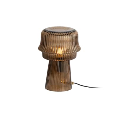 Lampe de table verre brun chocolat 18x18x26cm