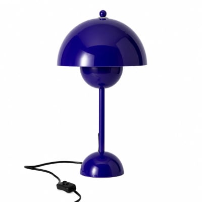 Lampe à poser moderne en métal bleu électrique h45 cm
