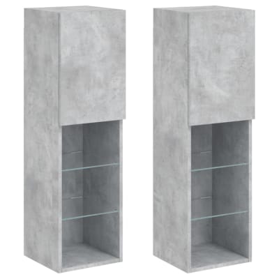 Meubles tv multimédia étagère grise 30.5 x 30 x 102 cm