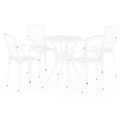 Ensemble de bistro jardin 61 x 60 x 93 cm aluminium blanche