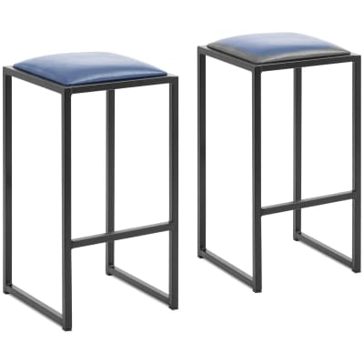 Tabouret de bar industriel 35 x 35 x 68 cm bleu