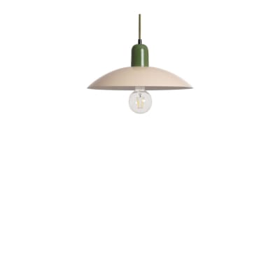 Suspension ronde en métal finition brillant ø35cm - beige