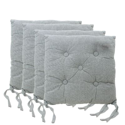 Lot de 4 galettes de chaise vertes capitonnées