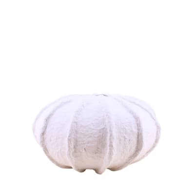 Vase boule en papier maché blanc, h37cm