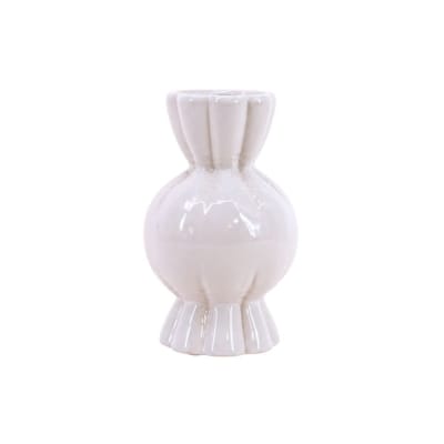 Vase en céramique effet gonflé forme bonbon, h19cm