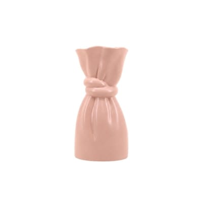 Vase en céramique forme noeud rose 26cm