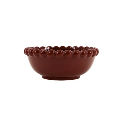 Coupe décorative en céramique à perles bordeaux 26cm