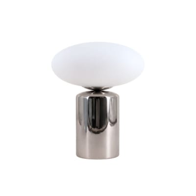 Lampe à poser chrome en céramique et verre 31cm