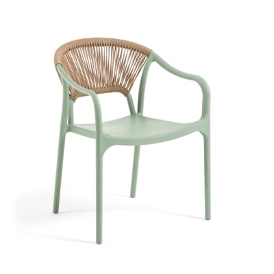 Lot de 4 chaises empilables en polypropylène renforcé vert