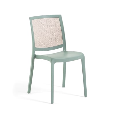 Lot de 2 chaises empilables en polypropylène renforcé vert