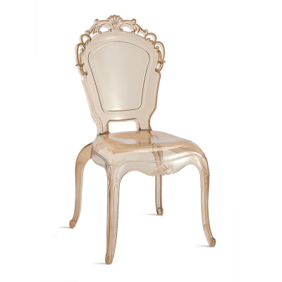 Lot de 2 chaises baroques en polycarbonate champagne