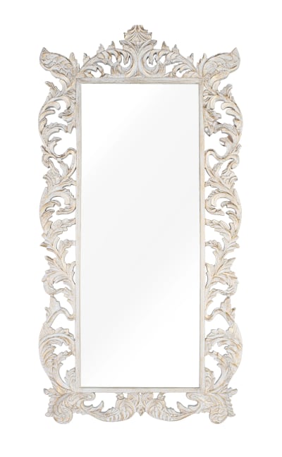 Miroir en bois de manguier 88 cm style ethnique sculpté
