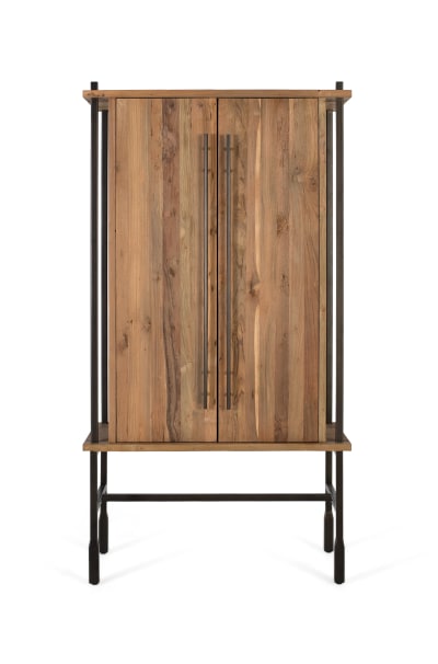 Meuble bar en teck 169 cm style rustique industriel