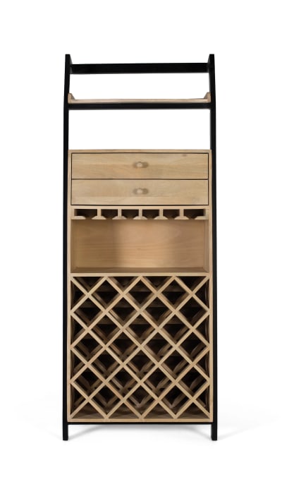 Meuble bar en bois de manguier 190 cm style nordique industriel