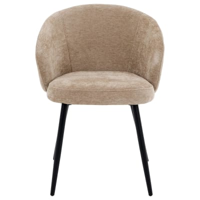 Chaise de salle à manger (2x) en tissu, beige