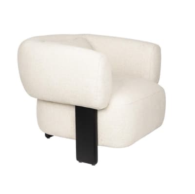 Fauteuil de salon en tissu beige