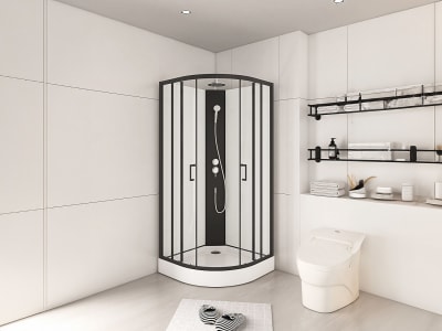 Cabine de douche verre trempé noir