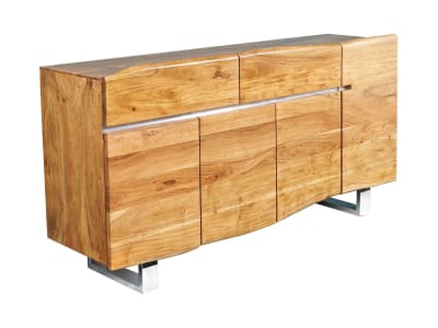 Buffet en acacia massif marron et blanc 170cm