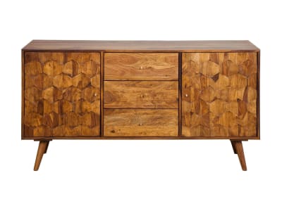 Buffet en sheesham massif marron foncé 145cm