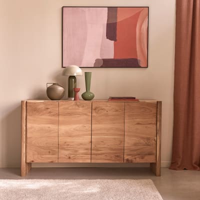 Buffet 4 portes en acacia massif naturel l150