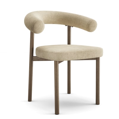 Lot de 2 chaises en tissu tramé toucher doux taupe